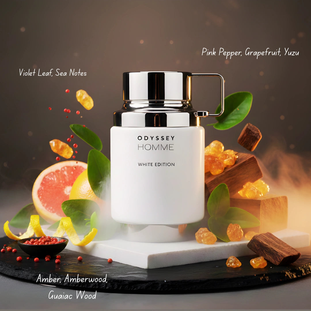 Odyssey Homme White Edition Eau de Parfum Spray 60ml (2.02 oz) by Armaf - Intense Oud