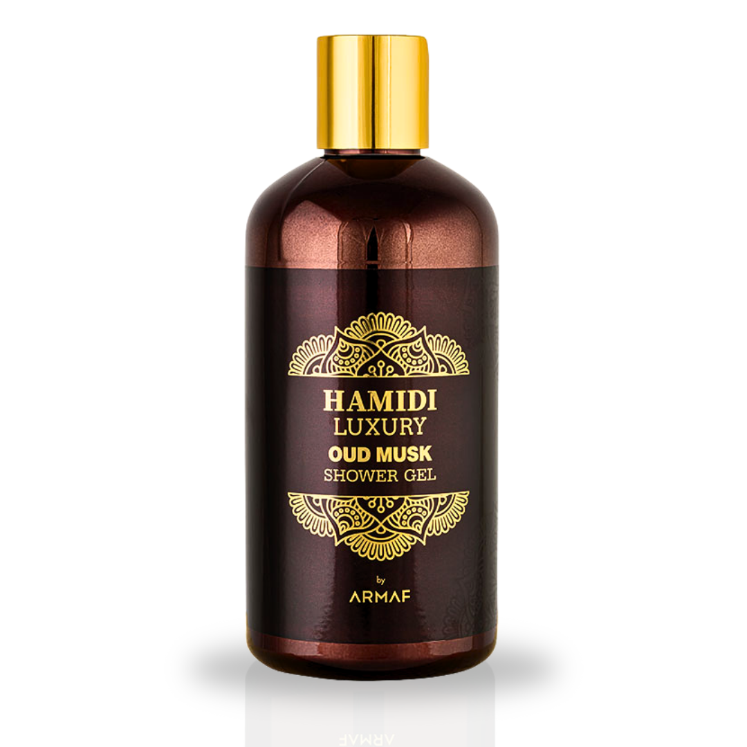 LUXURY OUD MUSK SHOWER GEL 500ML (16.9 OZ) By Hamidi | Ultra Moisturizing & Skin-Nourishing | For Men & Women. - Intense Oud