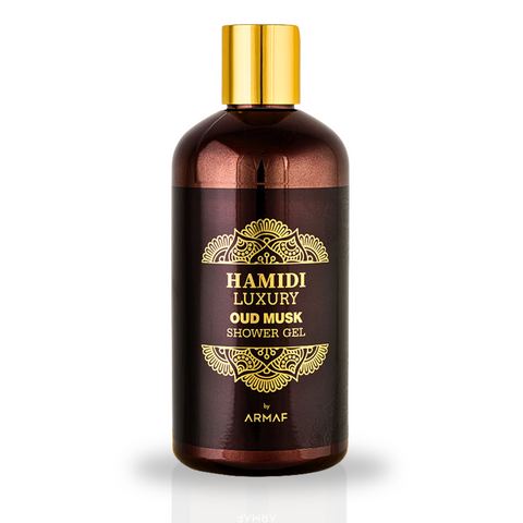 LUXURY OUD MUSK SHOWER GEL 500ML (16.9 OZ) By Hamidi | Ultra Moisturizing & Skin-Nourishing | For Men & Women. - Intense Oud