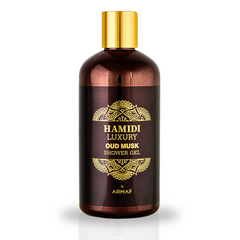 LUXURY OUD MUSK SHOWER GEL 500ML (16.9 OZ) By Hamidi | Ultra Moisturizing & Skin-Nourishing | For Men & Women. - Intense Oud