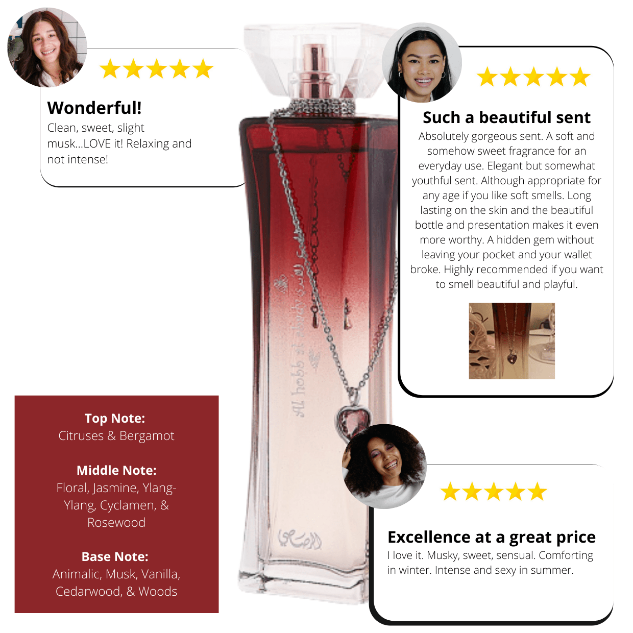 Trendy 3Pcs EDP Women Layali La Yuqawam Jasmine Wisp Al Hobb Al