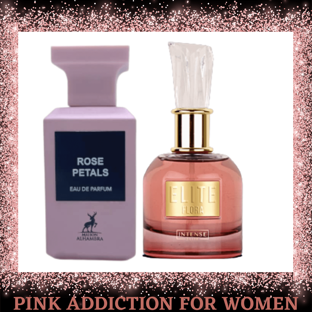 Pink Addiction for Women Eau de Parfum by Intense Oud, 100ml, featuring rose petals and elite floral notes.