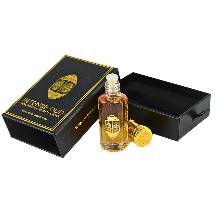 Poison Girl perfume oil for women by Intense Oud in a 12ml bottle, displayed in a sleek black gift box.
