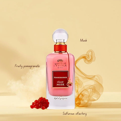 Pomegranate Musk Ithra Dubai Collection - EDP 100ML (3.4 OZ) by Ard Al Zaafaran (Velvet Pouch)