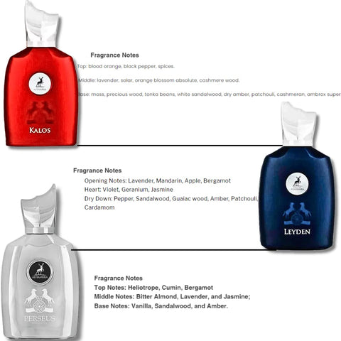 3-Piece Set Perseus, Kalos & Leyden EDP - 100Ml (3.4Oz)  by Maison Al Hambra - Intense oud
