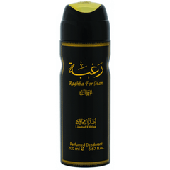 Raghba for Men Deodorant - 200ML (6.7 oz) by Lattafa - Intense oud