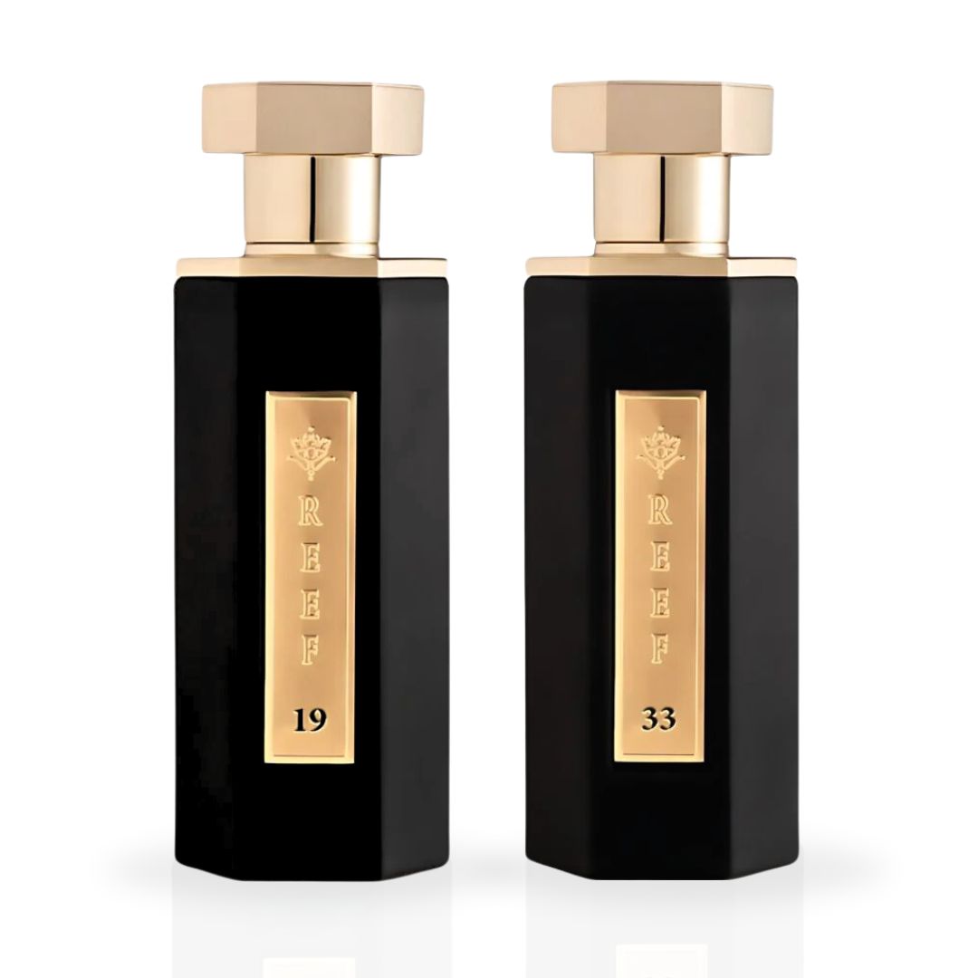Reef 19 & Reef 33 EDP Sprays 100ML (3.4 OZ) By Reef Perfumes | Long Lasting & Luxurious Fragrance. (BUNDLE) - Intense Oud
