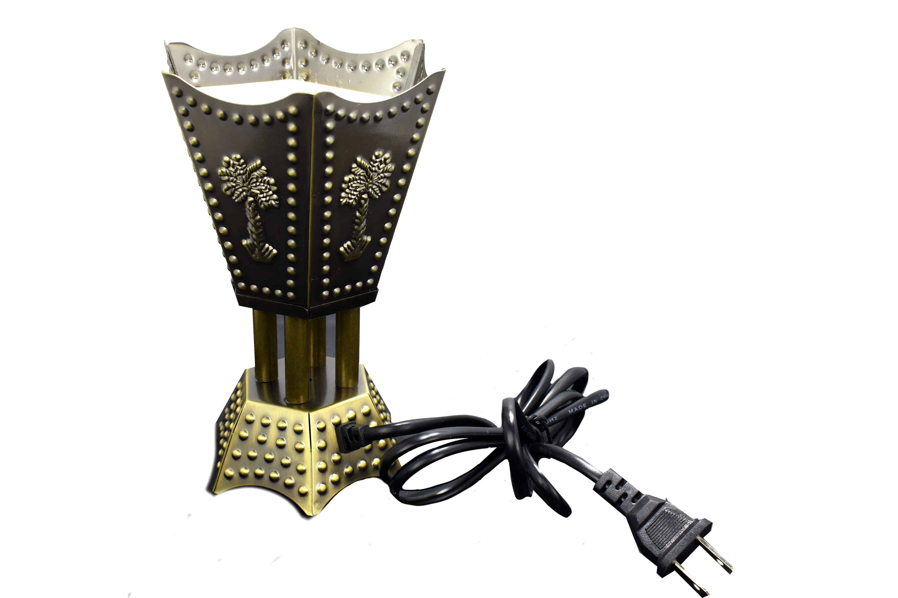 Metalic Studded Hexagon Shaped Electric Incense Bakhoor Burner by Intense Oud - Intense oud