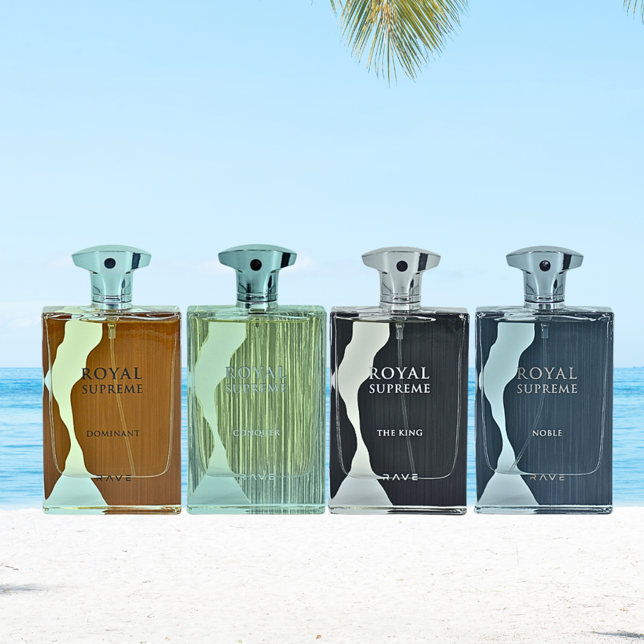 Royal Supreme Dominant EDP spray by RAVE, 100ml bottle, featuring a luxurious, regal fragrance in the Supreme Bundle.