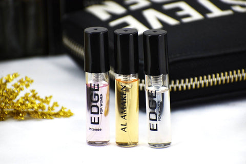 6 SA Sample-Edge & Intense Women, Areej Al Sheila, Hamsah, Shaghaf Men, Amaken - Intense oud