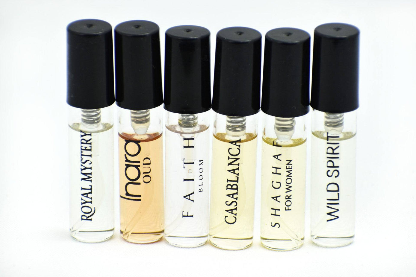 6 SA Sample-Royal Mystery, Inara, Faith Bloom,Casablanca, Shaghaf W, Wild Spirit - Intense oud