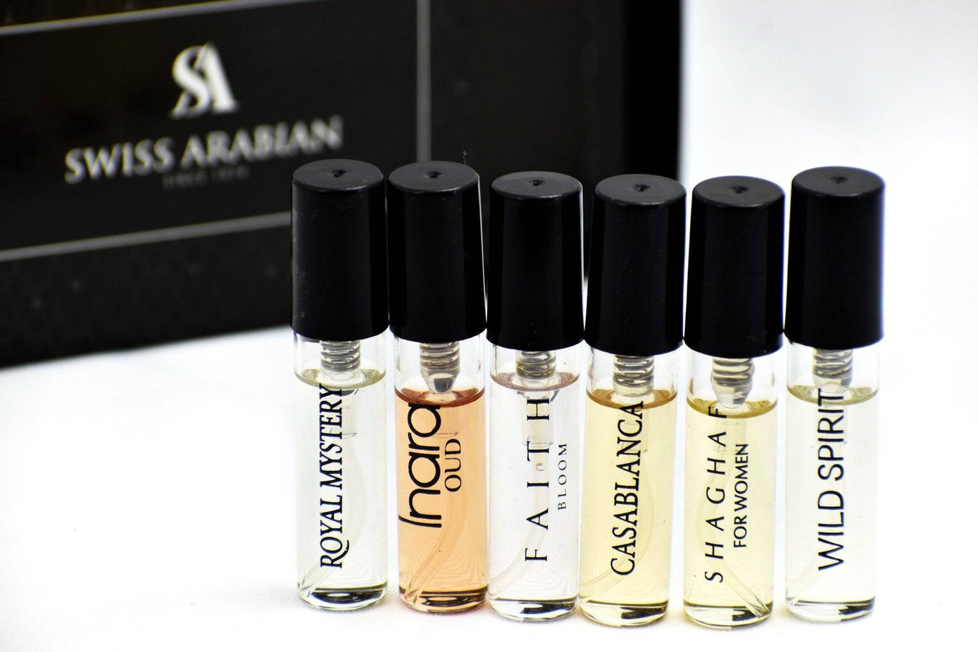 6 SA Sample-Royal Mystery, Inara, Faith Bloom,Casablanca, Shaghaf W, Wild Spirit - Intense oud