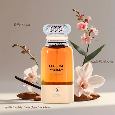 Sensual Vanilla Eau de Parfum Spray 80ml (2.7 oz) by Maison Alhambra (Velvet Pouch) - Intense Oud