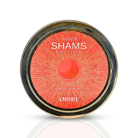 Hamidi Shams Edition Ambre Body Butter 250ML with creamy texture and aromatic fragrance, designed for ultra moisturizing and skin nourishment.
