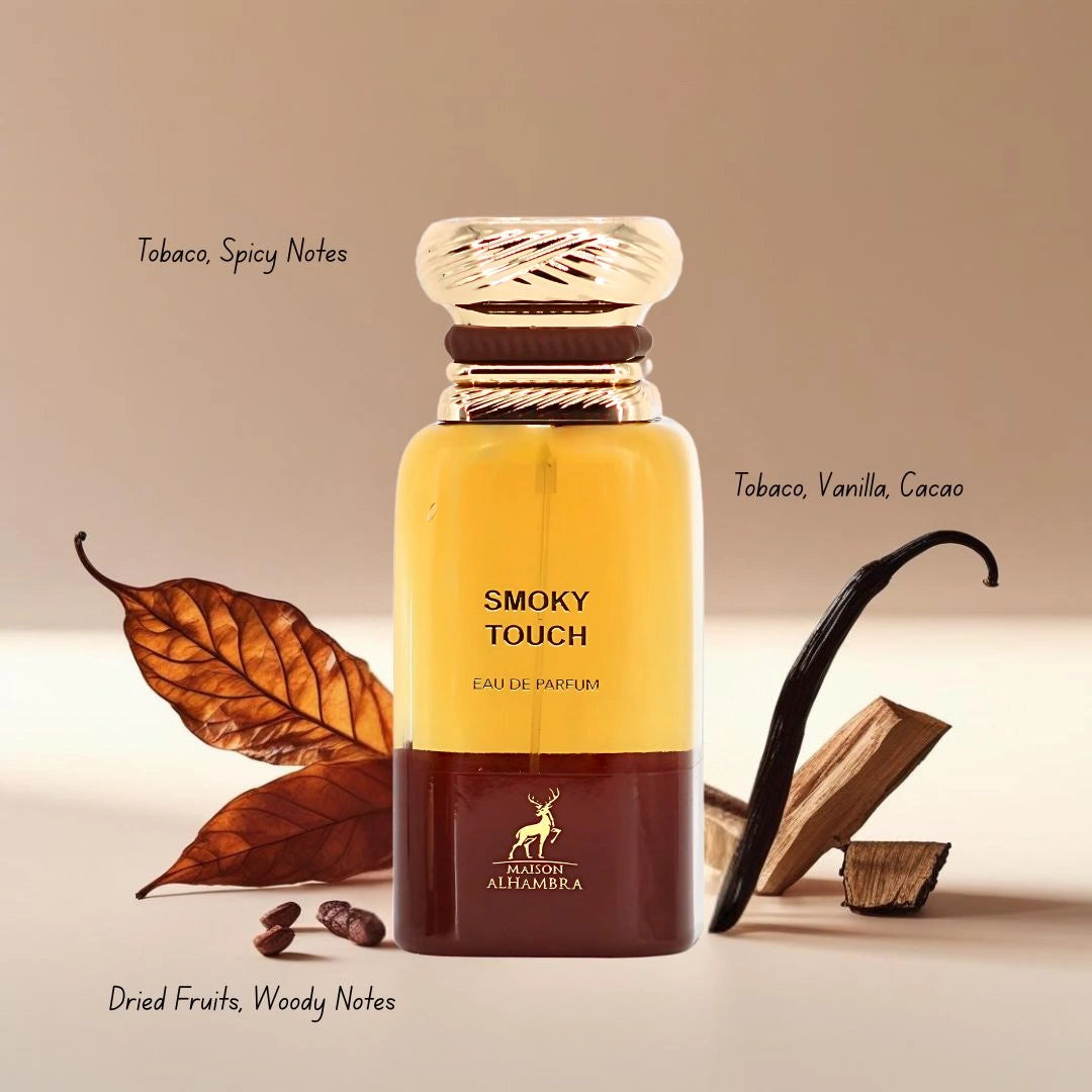 Smoky Touch Eau de Parfum Spray 80ml (2.7 oz) by Maison Alhambra | Smoky Indulgence With A Gourmand Heart - Intense Oud