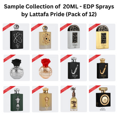 Sample Collection of 20ML (0.7 OZ) EDP Sprays by Lattafa Pride. (Pack of 12) - Intense Oud