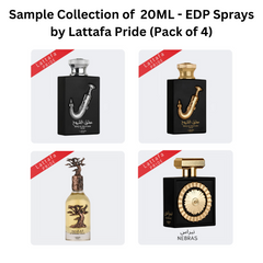 Sample Collection of 20ML (0.7 OZ) EDP Sprays by Lattafa Pride. (Pack of 4) - Intense Oud