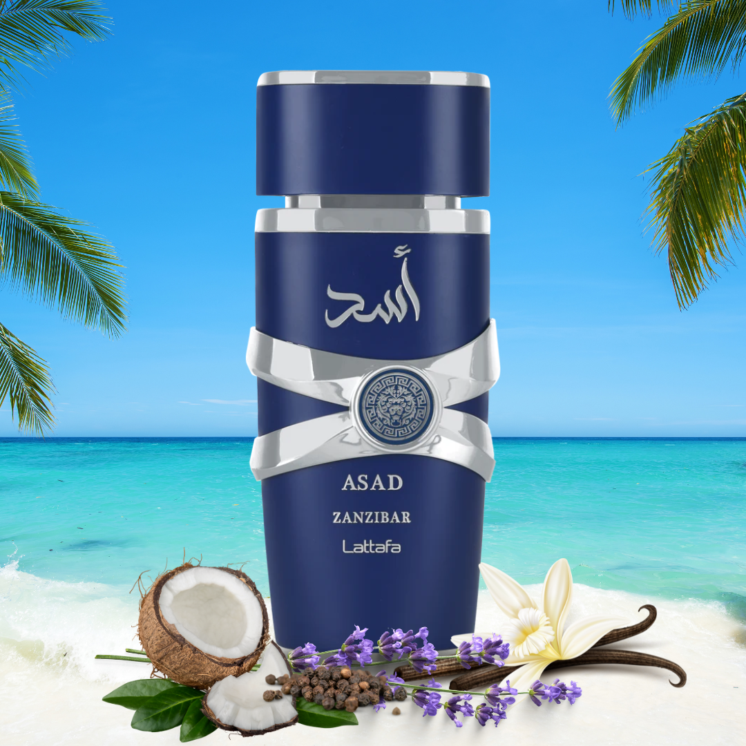 ASAD ZANZIBAR EDP Spray 100ML (3.4OZ) by Lattafa | Long Lasting, Embrace The Essence Of Rich Tropical Paradise. - Intense Oud