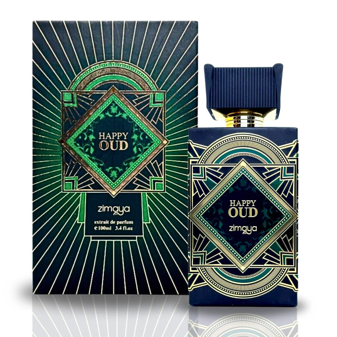 Happy Oud Extrait De Parfum Spray 100ML (3.4OZ) by ZIMAYA | Long Lasting, Designer Unisex Fragrance. - Intense Oud