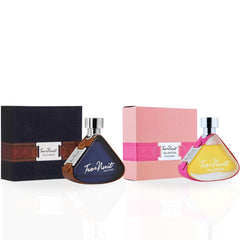 Tres Nuit Pour Homme & Tres Nuit Valentina Pour Femme EDP Sprays 100ML (3.4 OZ) by Armaf | Long Lasting, Luxurious Scents. (BUNDLE) - Intense Oud