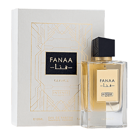 Intense Elite Fakhar Women & Fanaa Glance Eau De Parfum bottles from the Spring Collection, 100ml, with elegant fragrance packaging.