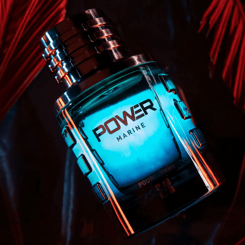 Ideas Power Marine Pour Homme Eau De Parfum 100ML bottle with sleek design and label visible in the image.