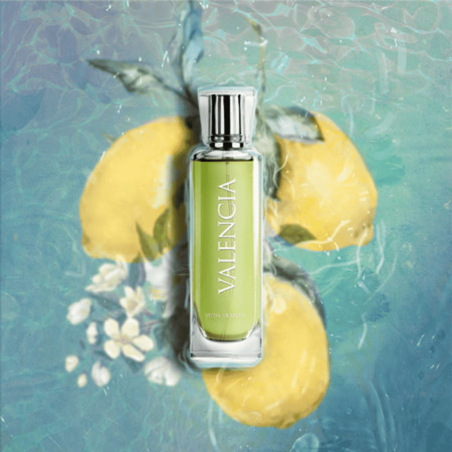 Swiss Arabian Valencia Eau De Parfum 100ml bottle with elegant design, showcasing the premium fragrance packaging.