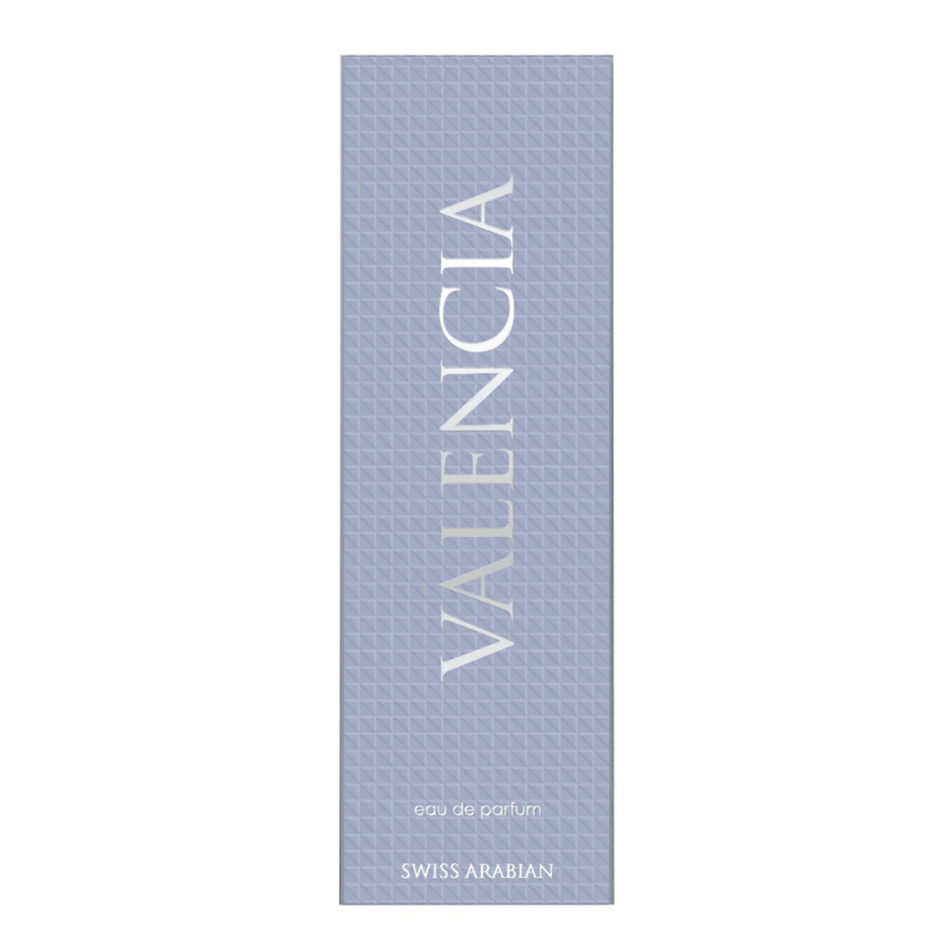 Swiss Arabian Valencia Eau De Parfum 100ml bottle with elegant packaging and sleek design visible in the image