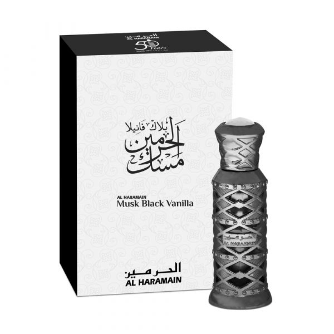 Al Haramain Musk Black Vanilla Perfume Oil-12ml (0.5 oz) by Al Haramain - Intense oud