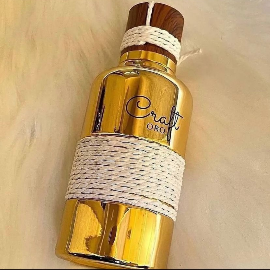 Vurv Craft Oro Eau De Parfum 100ml bottle with elegant design, suitable for men and women, in a clear glass container.