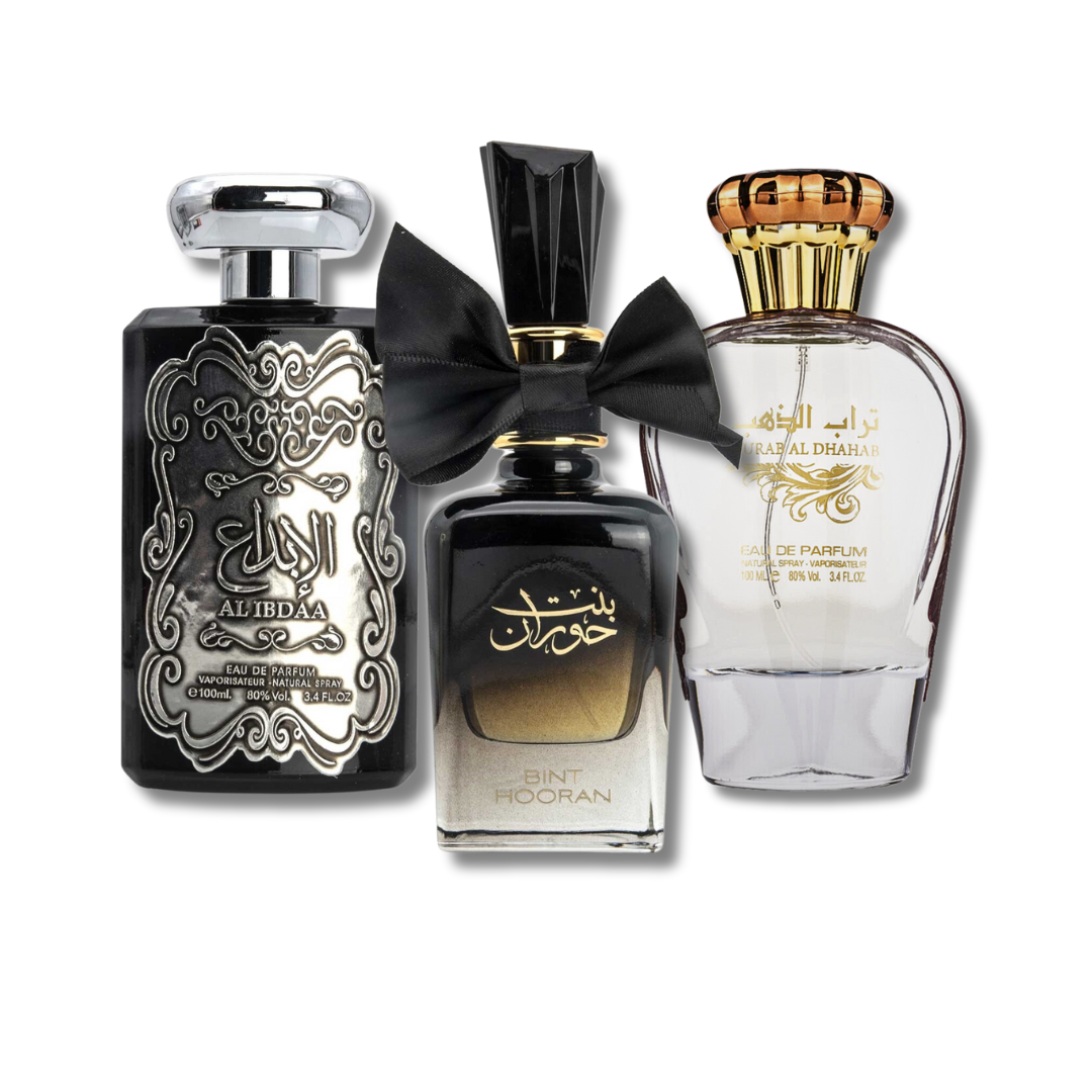 Al Ibdaa Silver,Bint Hooran & Turab Al Dhahab EDP- 100Ml (3.4Oz) By Ard Al Zaafaran Perfumes - Intense oud