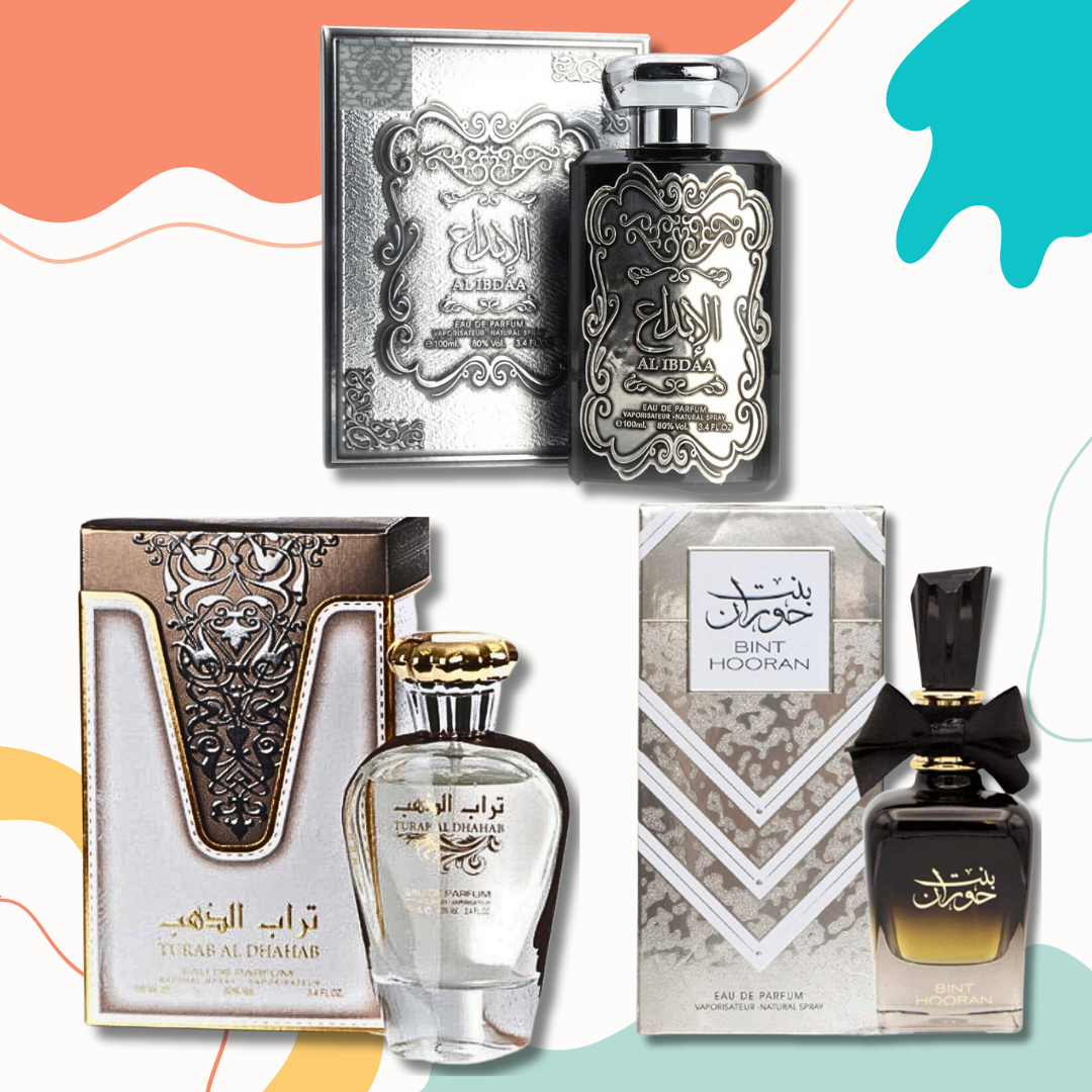 Al Ibdaa Silver,Bint Hooran & Turab Al Dhahab EDP- 100Ml (3.4Oz) By Ard Al Zaafaran Perfumes - Intense oud