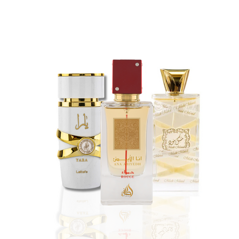 Yara Moi, Musk Mood EDP - 100Ml (3.4Oz) & Ana Abiyedh Rouge EDP - 60ML(2.0 oz) by Lattafa Perfumes - Intense oud