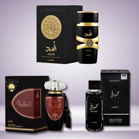 Mohra, Asad & Hayaati EDP- 100Ml (3.4Oz) Luxury Collection By Lattafa Perfumes - Intense oud