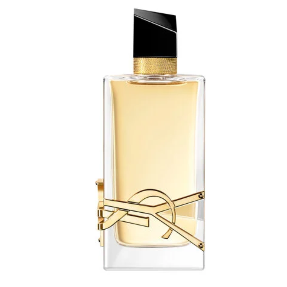 Yves Saint Laurent Libre for Women Eau De Parfum 90ml bottle, elegant glass container with black ribbon detail.