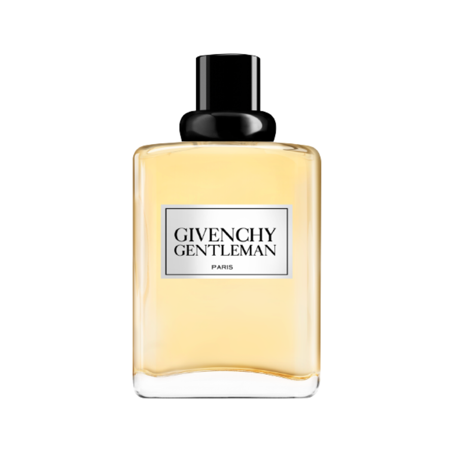 Givenchy Gentleman Originale 100ml Eau de Toilette bottle, sleek design, and classic fragrance packaging visible in the image.