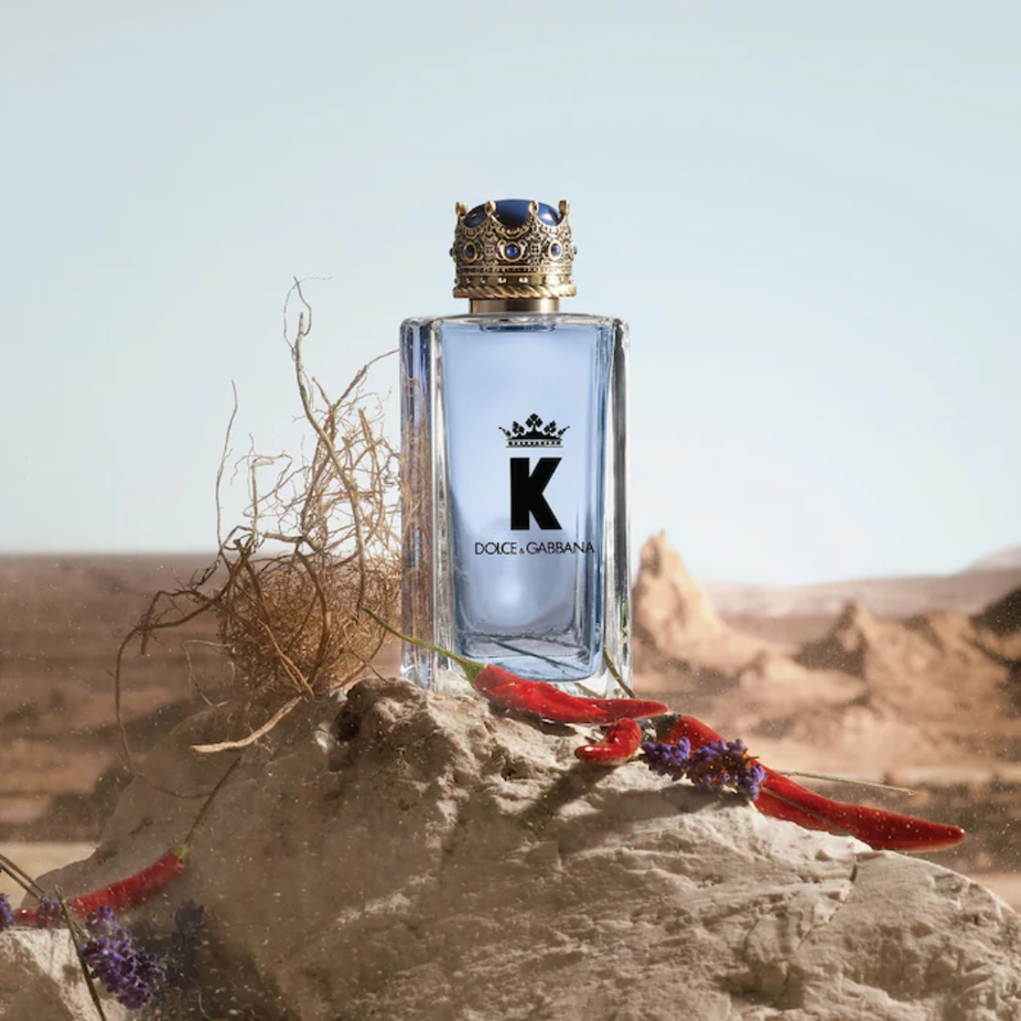 Dolce&Gabbana K Eau De Parfum 100ml bottle with sleek black and gold design, elegant fragrance bottle front view.