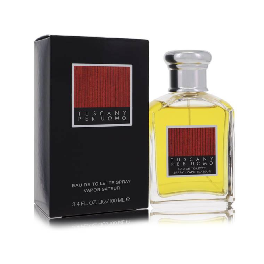 Aramis Tuscany Per Uomo 100ml Eau De Toilette bottle with elegant packaging and branding, for men.