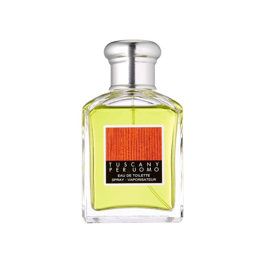 Aramis Tuscany Per Uomo 100ml Eau De Toilette bottle with sleek packaging and label visible.