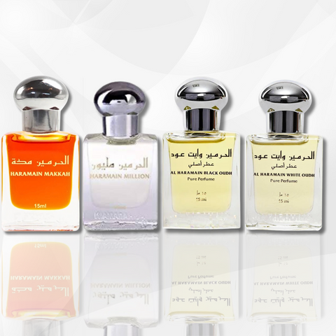 Makkah,Million, Black Oudh & White Oudh Perfume Oil - 15Ml (0.51 Oz) By Al Haramain - Intense Oud
