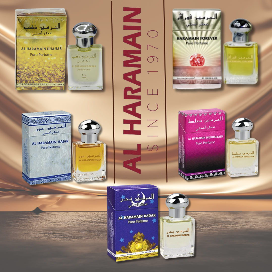 Badar,Hajar,Dhahab, Mukhallath & Forever Perfume Oil - 15Ml (0.51 Oz) By Al Haramain - Intense Oud
