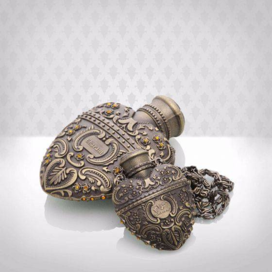 Arabian Oud Gharam Oil 25ml Eau de Parfum bottle with elegant design, showcasing the luxury fragrance by Arabian Oud.