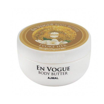 Ajmal Evoke Body Butter 200g lotion jar with a smooth, creamy texture and elegant packaging.