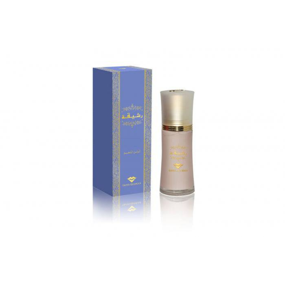 Swiss Arabian Rasheeqa Body Lotion 40 GM in a sleek container, highlighting the luxurious skincare product for smooth skin.