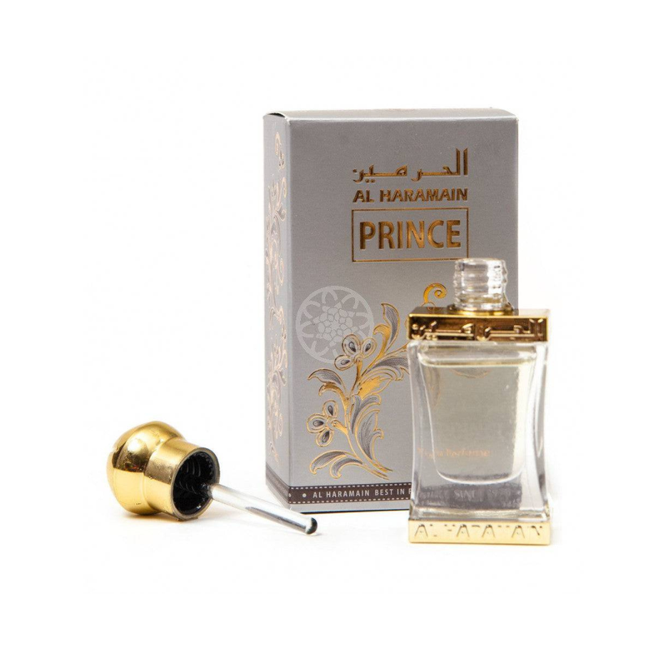 Al Haramain Prince perfume oil in a 12ml (0.4 oz) bottle, concentrated perfume oil with elegant packaging.