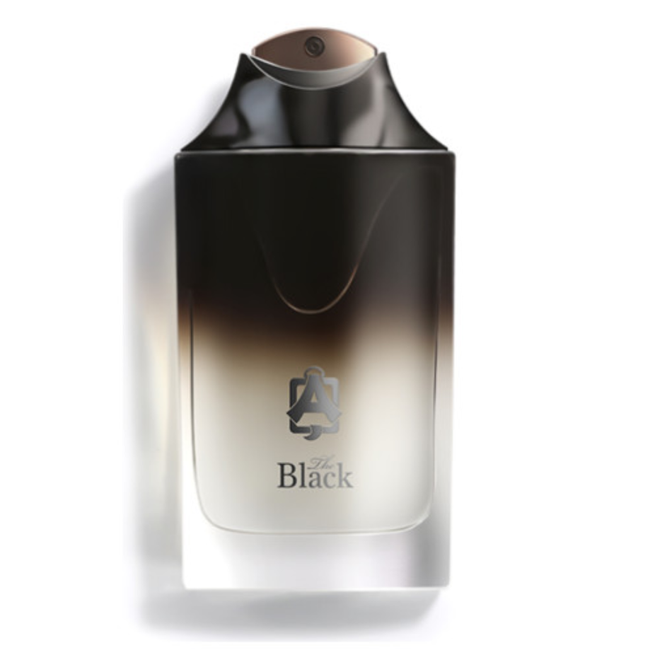 Black for Men Eau De Parfum by Abdul Samad Al Qurashi in 100ml bottle, featuring a sleek black fragrance bottle.