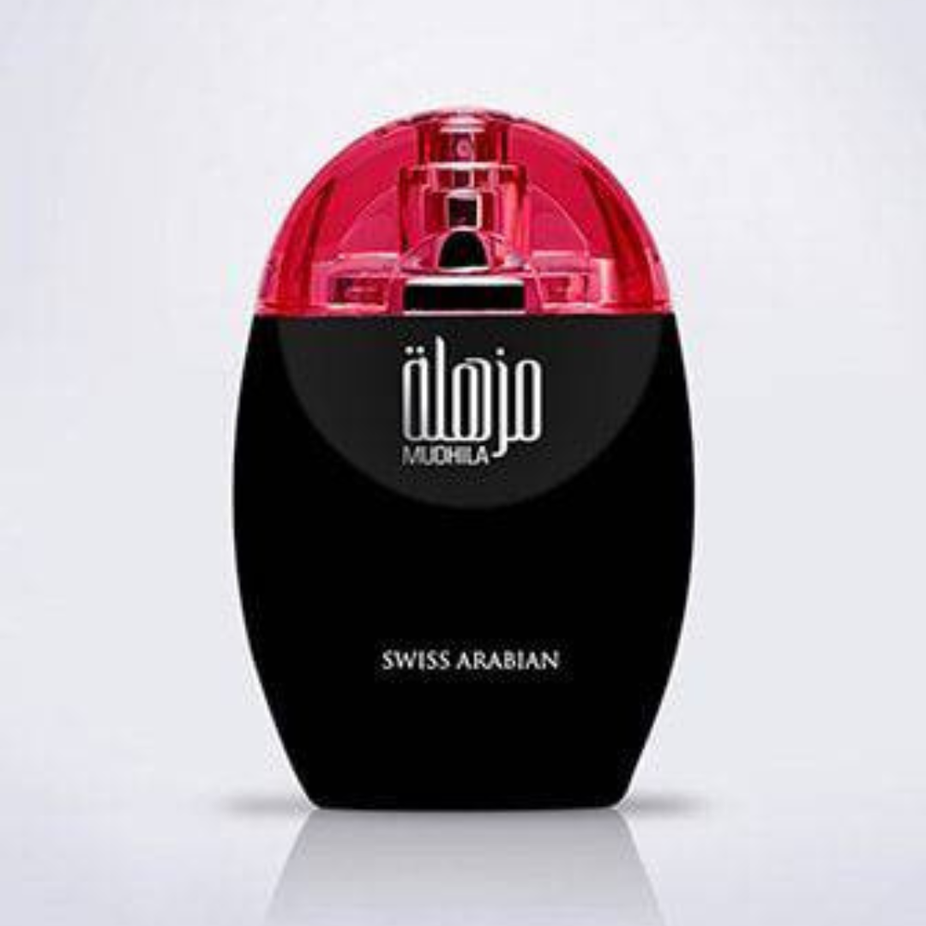 Swiss Arabian Mudhila EDP Eau De Parfum 100ml bottle with elegant packaging and floral scent design.
