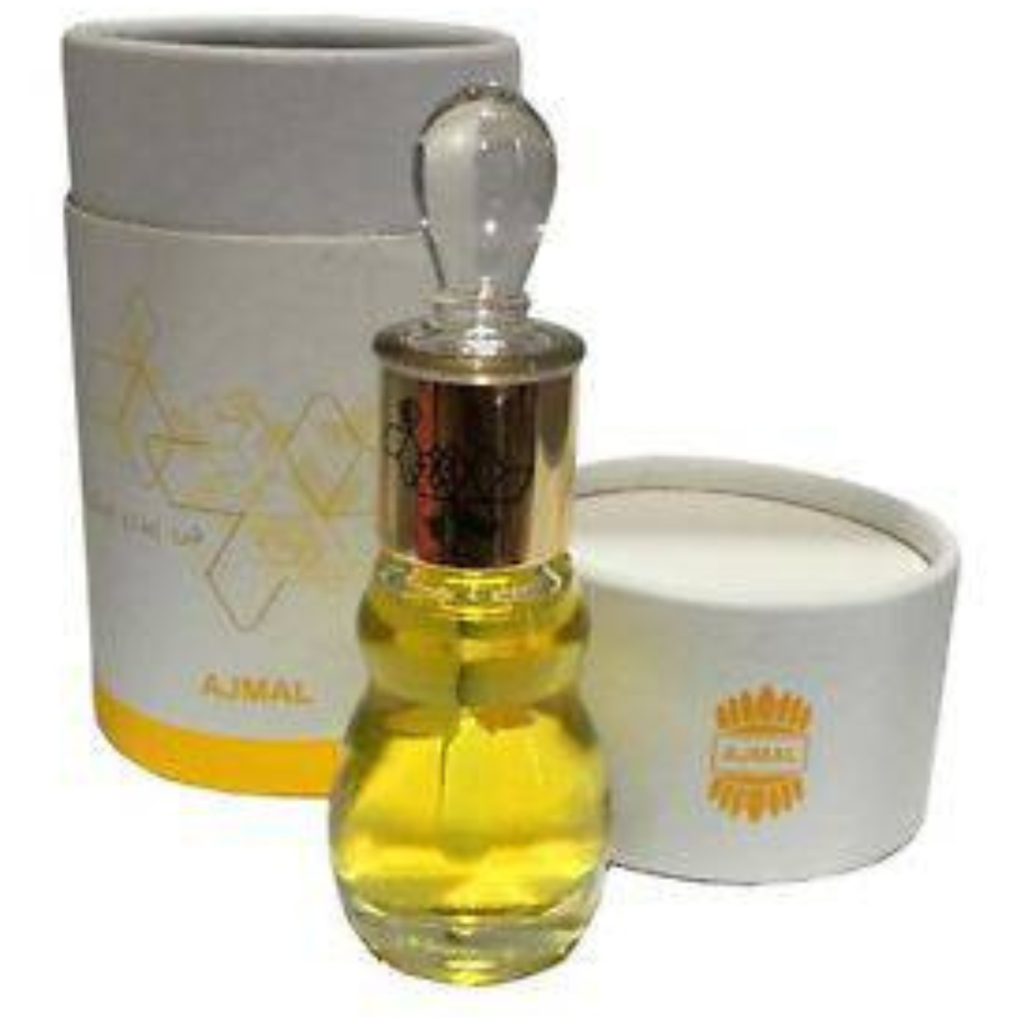 Ajmal Musk Rose Perfume Oil in 12 ML bottle, featuring a loose oil design with a rose and musk fragrance.
