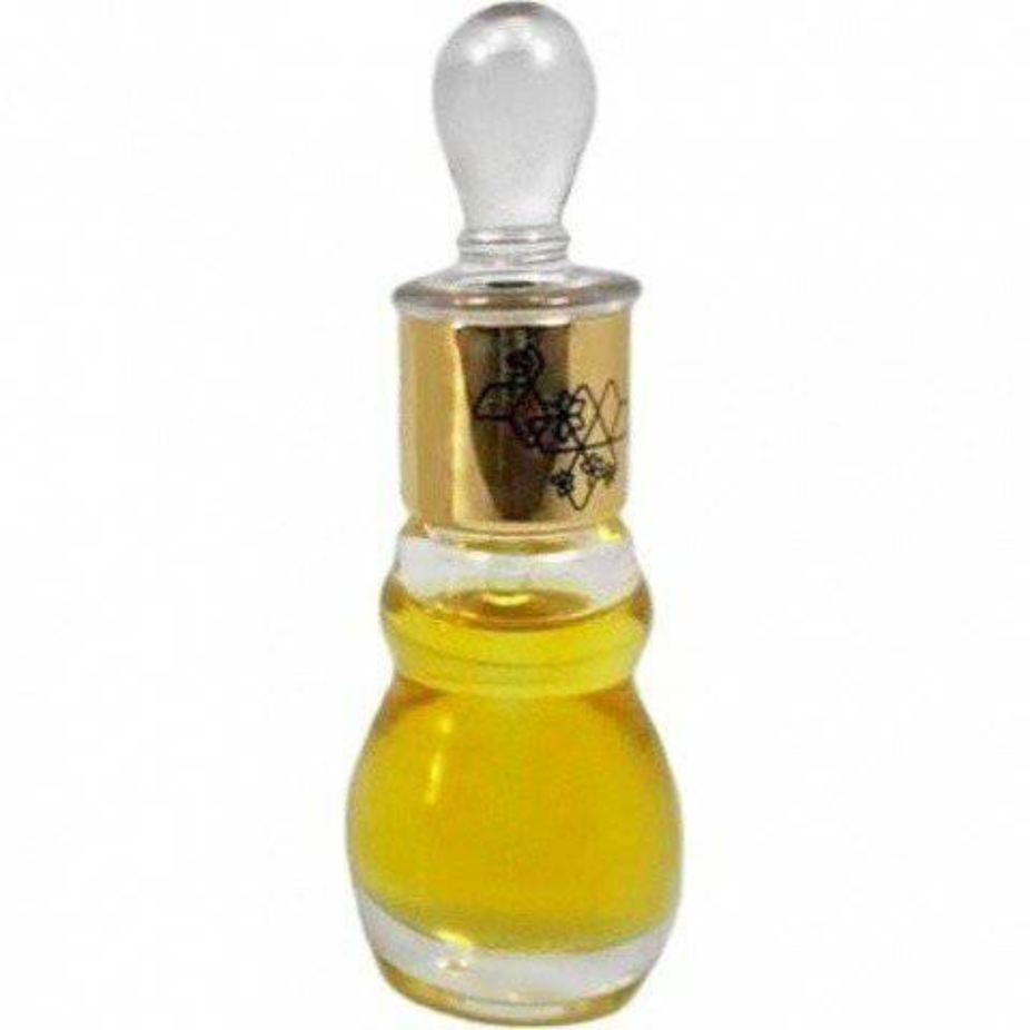 Ajmal Musk Rose perfume oil in a 12ml glass bottle, showcasing the loose oil with a floral rose scent.