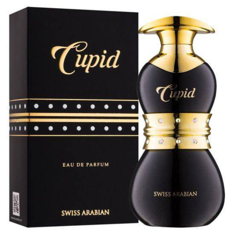 Swiss Arabian Cupid EDP 75ml Eau De Parfum bottle with elegant design and floral accents.